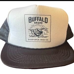 Vintage White Buffalo Seed Company Mesh Trucker Hat